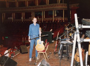 On stage at the Royal Albert Hall, taken during another soundcheck on one of the three nights that I played as support artist to Art Garfunkel